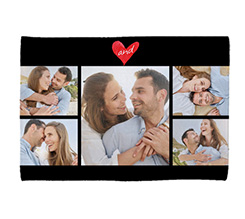 Coperta in pile 220x150 cm con foto e grafica cuore