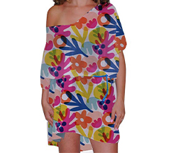 Copricostume grafica con fiori colorati