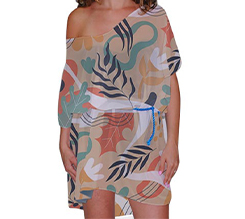 Copricostume con grafica personalizzata foglie e fiori