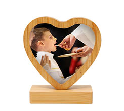 Cornice in bamboo cuore per prima comunione
