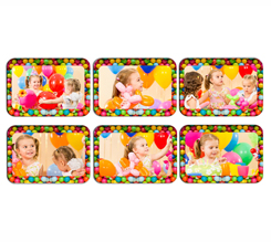 Calamite Rettangolari Pack da 6 con foto e grafica buon compleanno