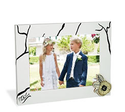 Cornice con decoro rami e foto prima comunione