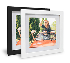 foto con cornice in legno passepartout