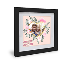 Foto con cornice in legno Auguri amore