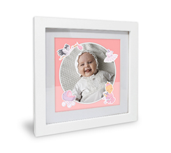 Foto con cornice in legno Nascita bambina
