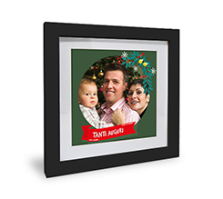 Foto con cornice in legno Tanti auguri Natale
