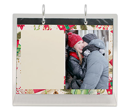 Calendario da tavolo in plexiglass personalizzato con foto e Cornice natalizia