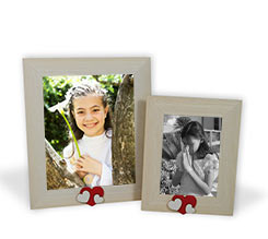 Cornice in legno Prima Comunione con foto bimbe