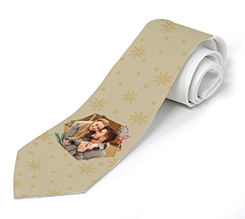 Cravatta con grafica dorata di Natale con foto