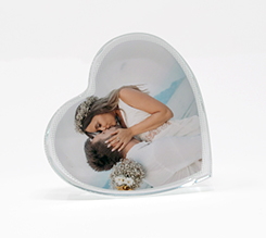 cristallo a forma di cuore personalizzato per matrimonio
