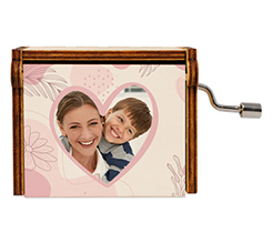 Carillon in legno grafica per Mamma cuore rosa