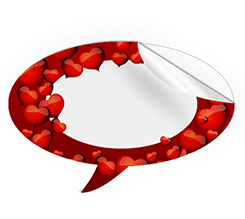 Adesivi fumetto grandi con nome cuoricini