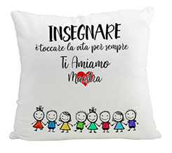 cuscino per maestra con grafica personalizzabile insegnare
