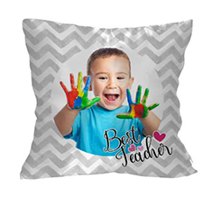 cuscino per maestre in raso con grafica best teacher