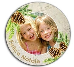 Puzzle legno rotondo Pine cone