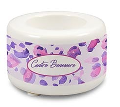 Portacandela in ceramica Maculato rosa