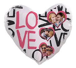 Cuscino cuore in Raso Love words