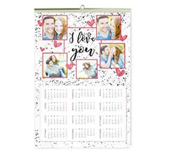 Calendario A4 pagina singola I love you collage