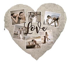 Cuscino Artigianale cuore Crazy collage