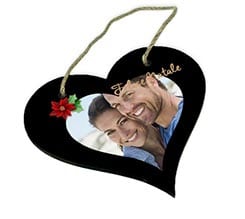 Targa per Porta a Cuore in Legno Black Christmas