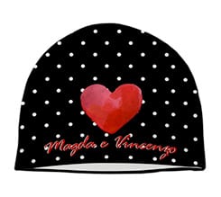 Cappello in pile corto Pois bianchi