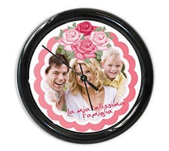 Orologio parete rotondo Cornice rosa