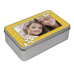 Scatola latta rettangolare Margherite