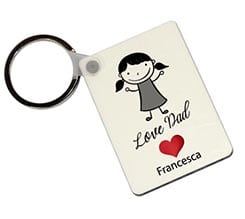 Portachiavi in Legno Rettangolare Love dad bimba