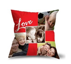 Cuscino in tessuto scamosciato Red Love