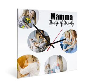 Orologio quadrato in Plexiglass Heart of Family