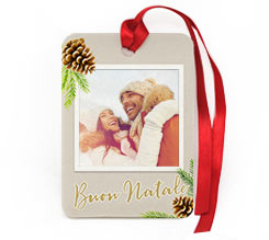 Targhetta Rettangolare in Feltro Pine cone