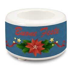 Portacandela in ceramica Happy holidays