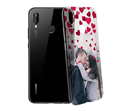 Cover trasparente Huawei P20 Lite Glitter hearts