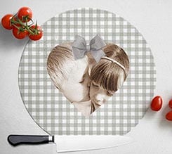 Tagliere rotondo in vetro Shabby chic