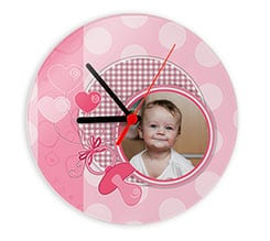 Orologio tondo in vetro Ciuccio bimba