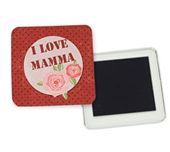 Magnete quadrato da frigo Cornice con pois