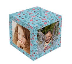 Foto cubo immagini Fenicotteri con fiori