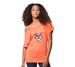 T-shirt donna scollo largo