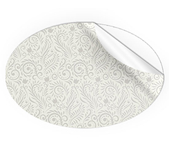 Adesivi ovali grandi con nome damascato