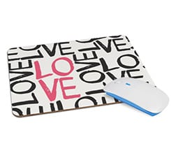 Tappetino Mouse in Legno Rettangolare Love words