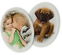 Decorazione natalizia in ceramica ovale