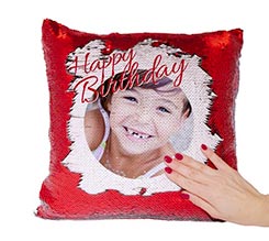 Cuscino con paillettes happy birthday