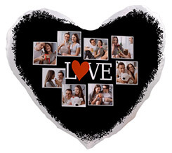 Cuscino cuore in Raso Lovely collage