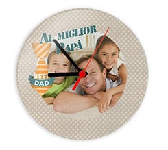 Orologio tondo in vetro Best dad
