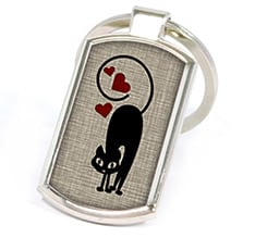 Portachiavi in Metallo Rettangolare Sweet Cat