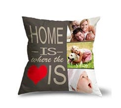 Cuscino in tessuto scamosciato Home is