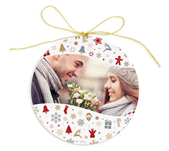 Decorazione in plexiglass personalizzata con foto e simboli natalizi