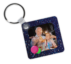 Portachiavi in Legno Quadrato con foto e grafica Palloncini