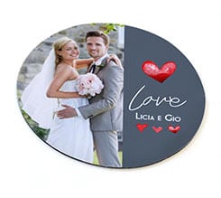 Tappetino mouse tondo Grey love