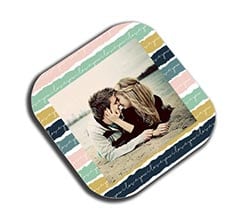 Sottobicchiere in legno quadrato Romantic bands